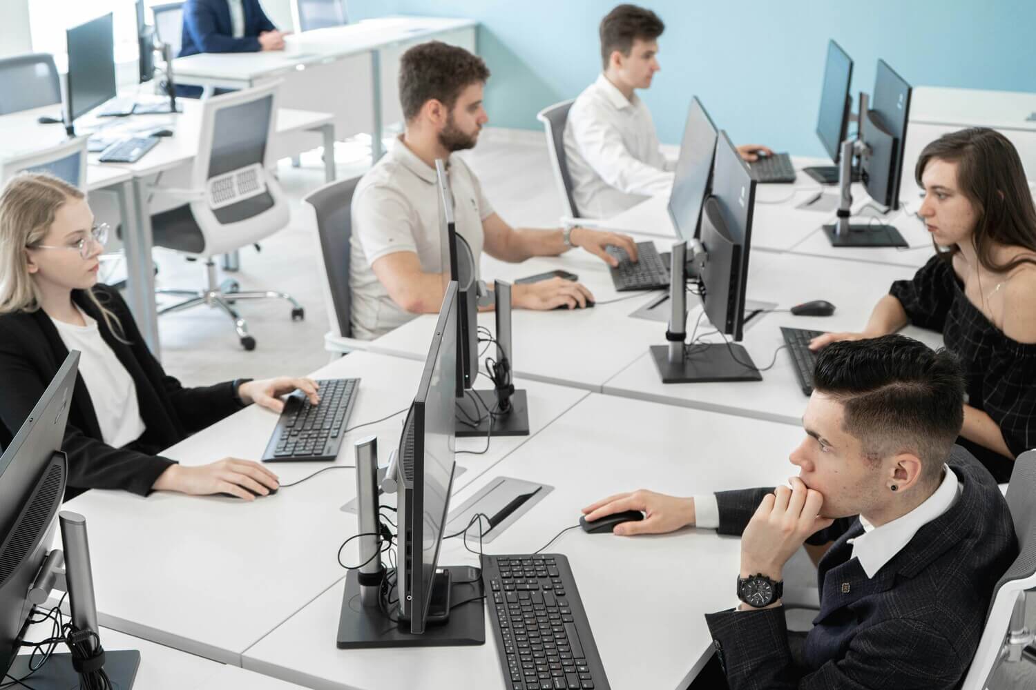 Software team in modern office collaboration